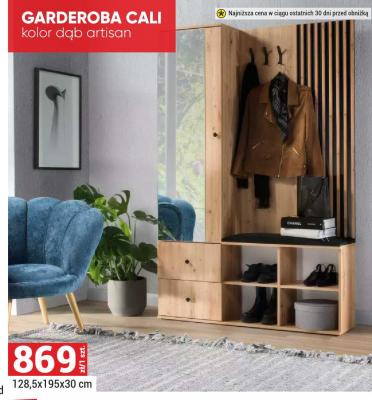 Garderoba CALI 128,5x195x30 cm, kolor dąb artisan promocja w Merkury Market