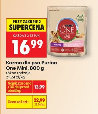 Karma dla psa Purina One Mini promocja w Biedronka