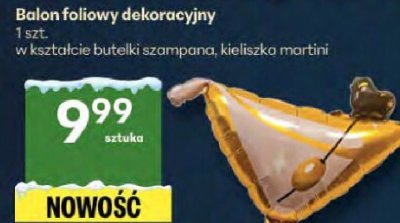 Balon foliowy dekoracyjny 1 szt. - butelka szampana, kieliszek martini promocja w Delikatesy Centrum