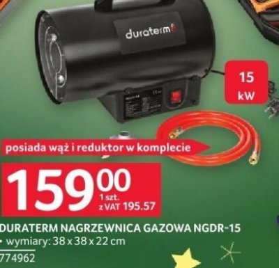 DURATERM nagrzewnica gazowa NGDR-15 promocja w Selgros