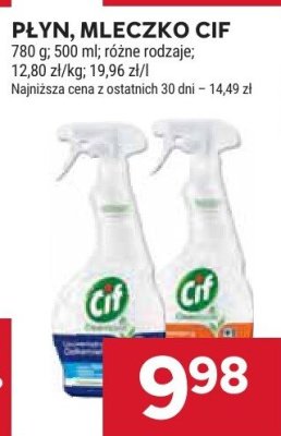 Płyn, mleczko Cif promocja w Stokrotka