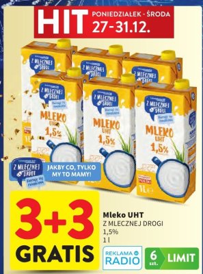 Mleko UHT Z MLECZNEJ DROGI 1,5% promocja w Intermarche