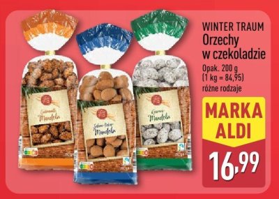 Orzechy w czekoladzie  promocja w Aldi