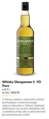 Whisky Glengannon 5 YO Pure 0,7l promocja w Makro