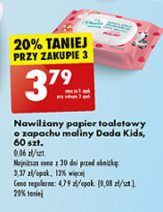 Papier toaletowy nawilżany malina Dada promocja