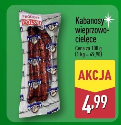 Kabanosy wieprzowo-cielęce promocja w Aldi