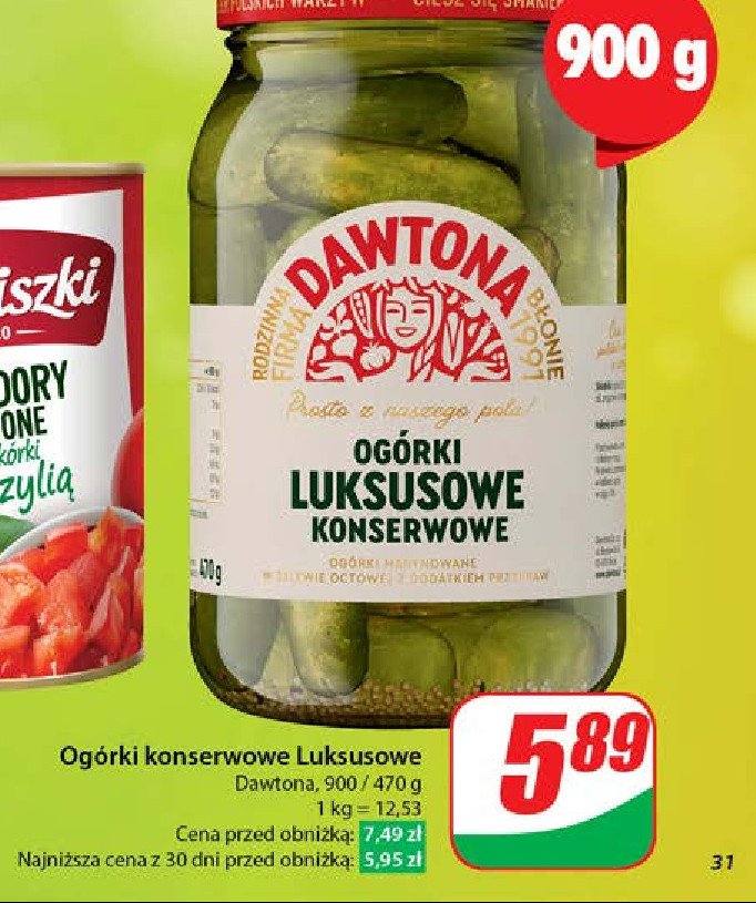 Ogórki luksusowe Dawtona promocja