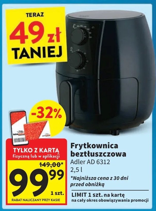 Frytkownica ad 6312 Adler promocja w Intermarche