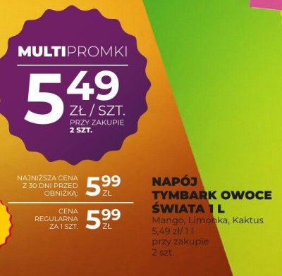 Napój Tymbark Owoce Świata Mango promocja w Duży Ben