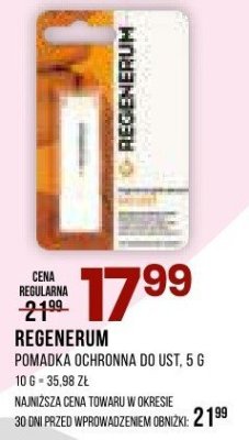 Pomadka ochronna Regenerum do ust, 5 g promocja w Drogerie Natura