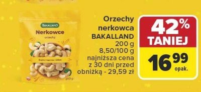 Orzechy nerkowca BAKALLAND promocja w Carrefour