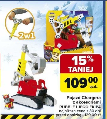 Pojazd Chargera z akcesoriami RUBBLE I JEGO EKIPA promocja w Carrefour