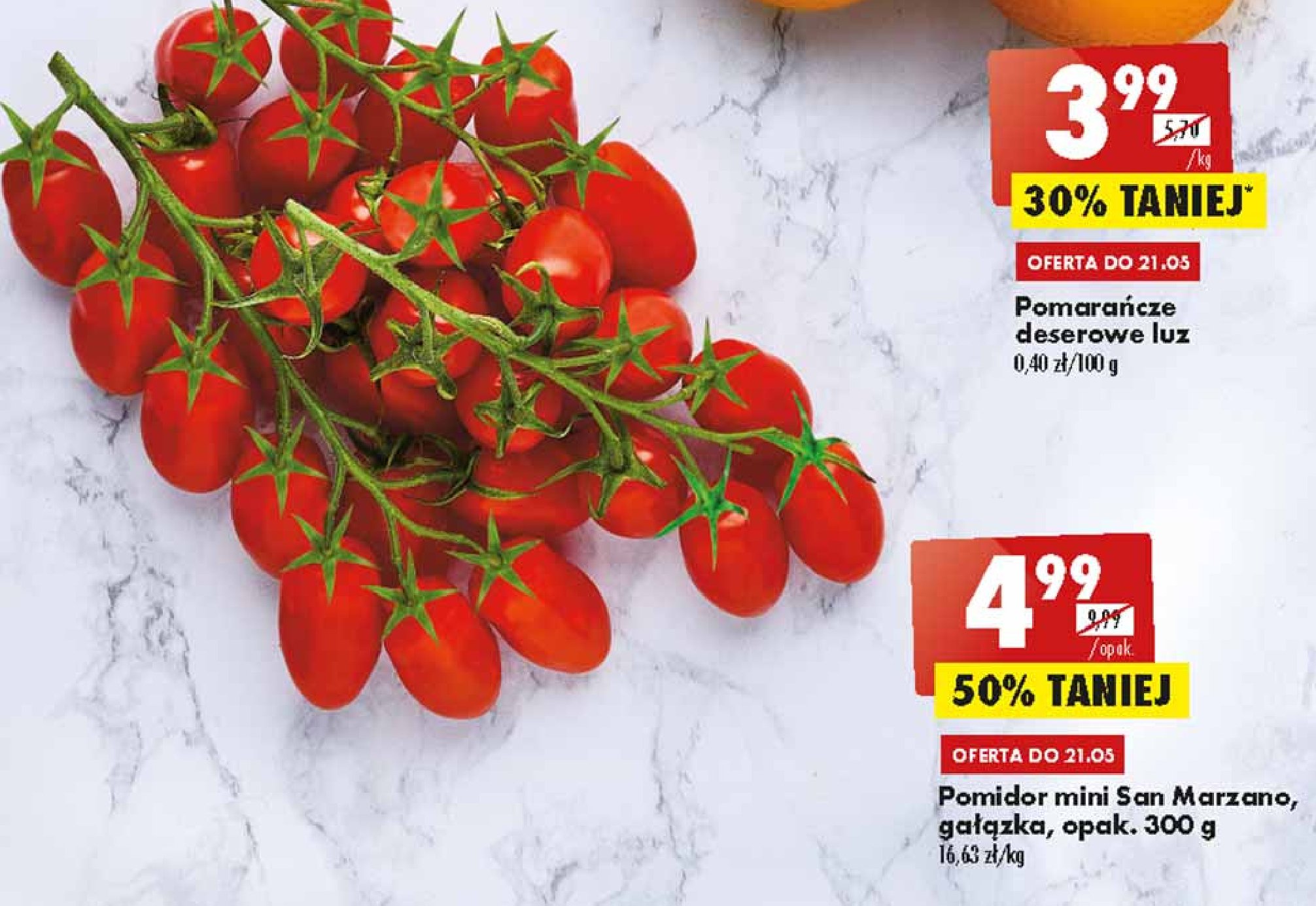 Pomidory mini gałązka san marzano promocje
