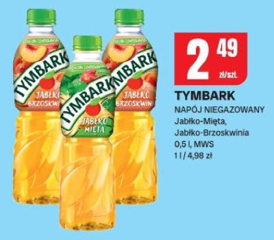 Napój Tymbark niegazowany Jabłko-Mięta, Jabłko-Brzoskwinia promocja w Chorten