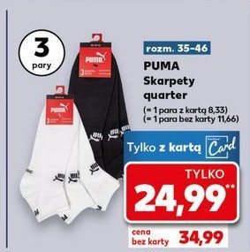 Skarpety quarter czarne rozm. 39-42 Puma promocja w Kaufland