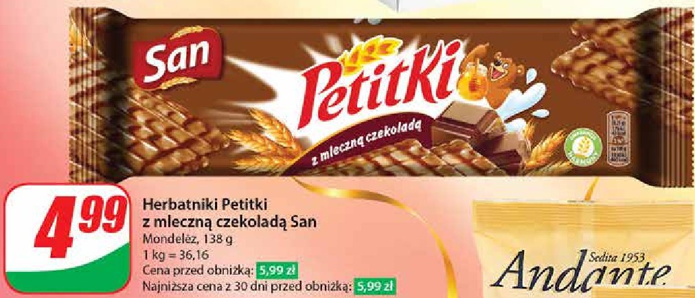 Ciastka z czekoladą SAN PETITKI promocja