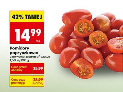 Pomidory papryczkowe czerwone promocja w Biedronka