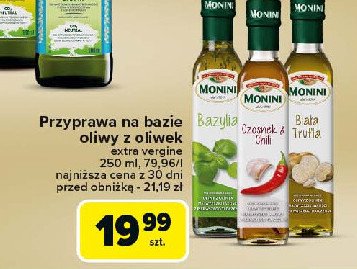 Oliwa z oliwek biała trufla Monini promocja w Carrefour