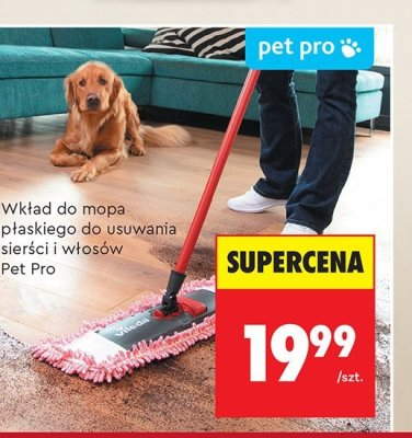 Wkład do mopa płaskiego do usuwania sierści i włosów Pet Pro Vileda promocja w Biedronka