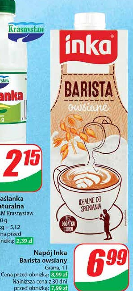 Napój owsiany barista Inka owsiane Inka dobra w swej naturze promocja