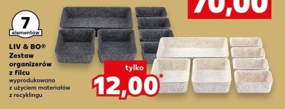 Zestaw organizerów z filcu LIV & BO® promocja w Kaufland