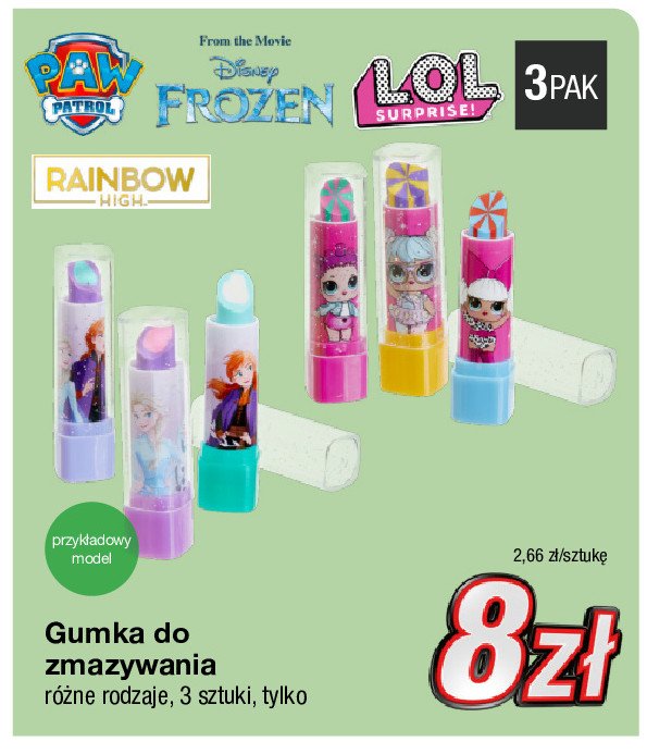 Gumka do ścierania rainbow high promocja