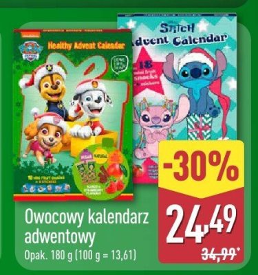 Owocowy kalendarz adwentowy promocja w Aldi