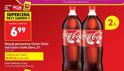 Napój gazowany Coca-Cola Zero promocja w Biedronka