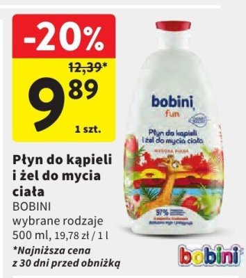 Płyn do kąpieli i żel do mycia ciała BOBINI wybrane rodzaje promocja w Intermarche