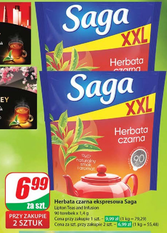 Herbata ekspresowa Saga promocja