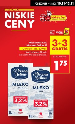 Mleko UHT Mleczna Dolina 3,2% 1l promocja w Biedronka