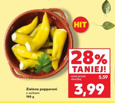 Zielone pepperoni z serkiem Kaufland promocja w Kaufland