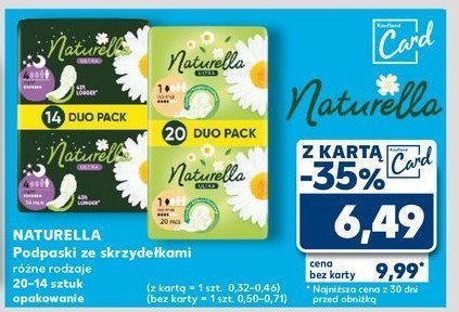 Podpaski higieniczne camomile normal Naturella ultra promocja