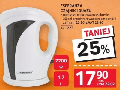 Czajnik ESPERANZA IGUAZU promocja w Selgros
