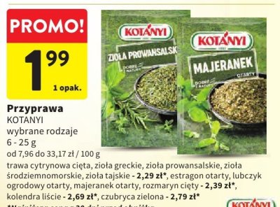 Przyprawa KOTÁNYI wybrane rodzaje promocja w Intermarche