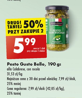Pesto con rucola Gustobello promocja