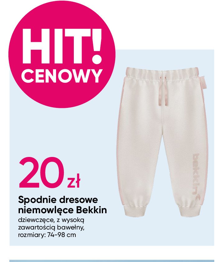 Spodnie dresowe niemowlęce 74-98 cm Bekkin promocja w Pepco