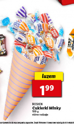 Cukierki minky binky truskawkowe Roshen promocja