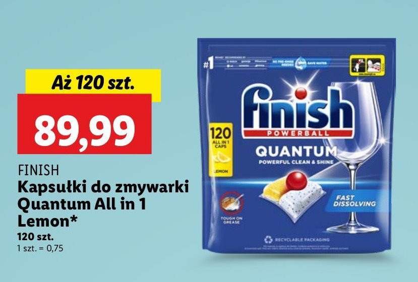 Kapsułki do zmywarki lemon Finish quantum promocja w Lidl