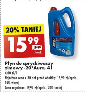 Płyn do spryskiwaczy zimowy Aura nano promocja w Biedronka