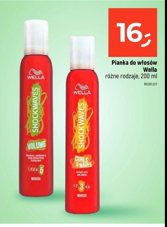 Pianka do włosów curls & waves 3 Wella shock waves promocja