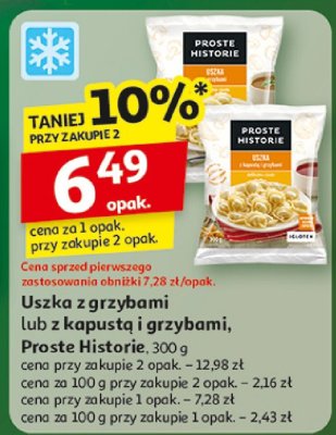 Uszka z grzybami lub z kapustą i grzybami, Proste Historie promocja w Auchan