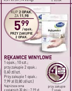 Rękawice  winylowe Stella pack promocja w Stokrotka