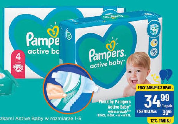 Pieluszki dla dzieci roz. 5 Pampers active baby promocje