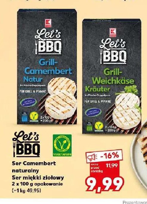 Ser camembert na grill naturalny K-classic let's bbq promocja
