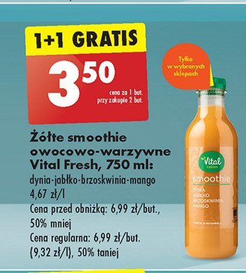 Smoothie dynia jabłko brzoskwinia mango Vital fresh smoothie promocja
