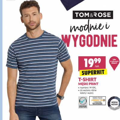 T-shirt męski m-xxl print Tom & rose promocja