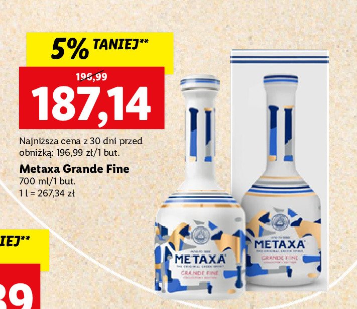 Brandy karton METAXA GRANDE FINE promocja
