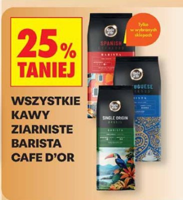 Wszystkie kawy ziarniste Barista Cafe d'Or -25% promocja w Biedronka