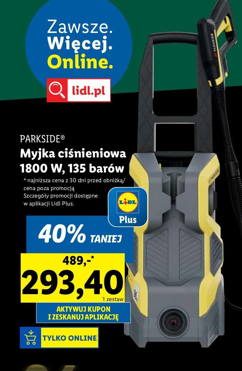 Myjka ciśnieniowa 1800W Parkside (Lidl) promocja